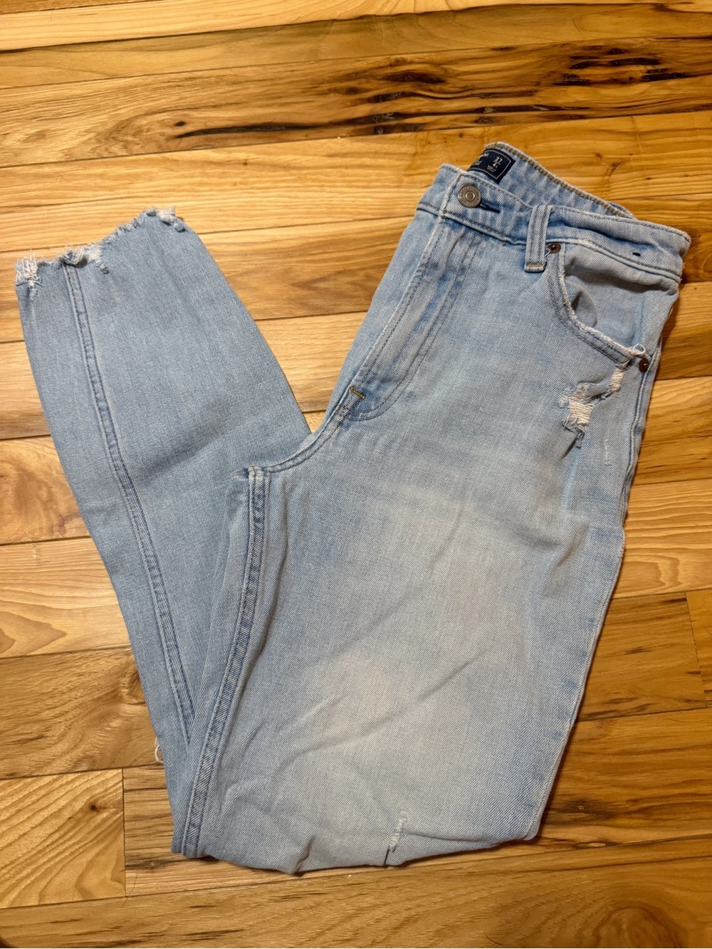 Abercrombie & Fitch Light Blue Skinny Distressed Jeans